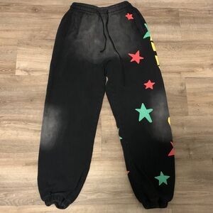 Palm Angels Black Joggers with Star Accents
